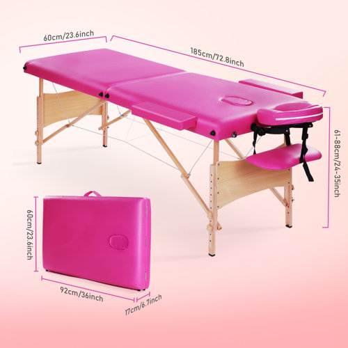 MaxKare Massage Table Portable Massage Bed 84 Inches Spa Lash bed Pink